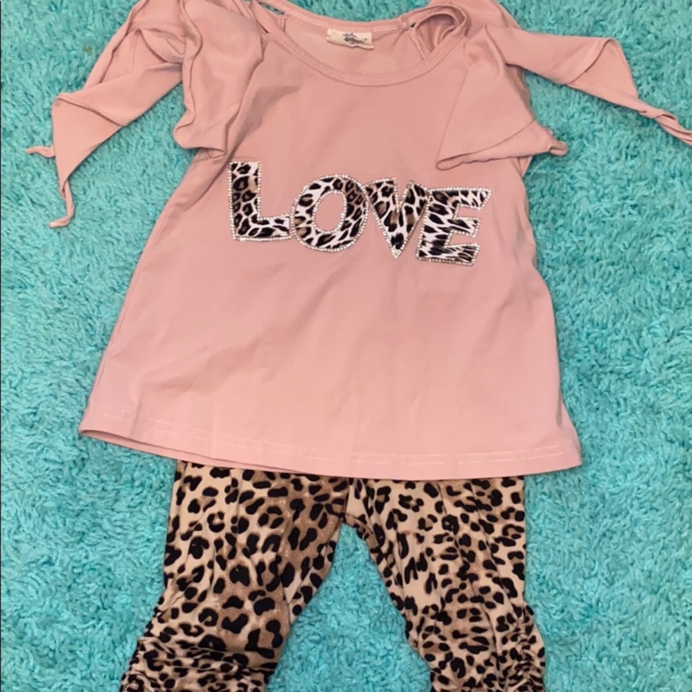 Toddler pink and leopard outfit